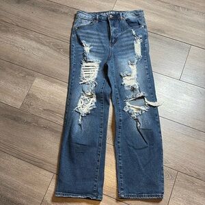 MM270 Madden girl straight leg regular rise distressed jeans